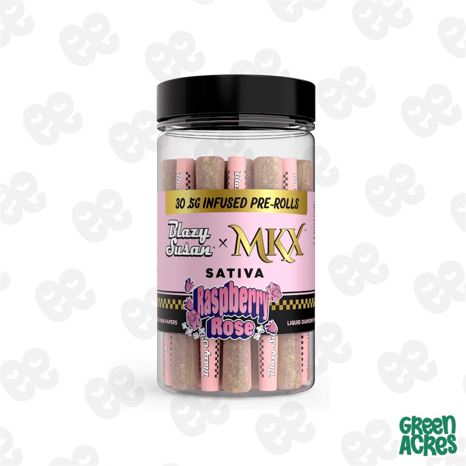 Photograph of product: MKX x Blazy Susan: Raspberry Rose .5g 30-Pack Infused Preroll