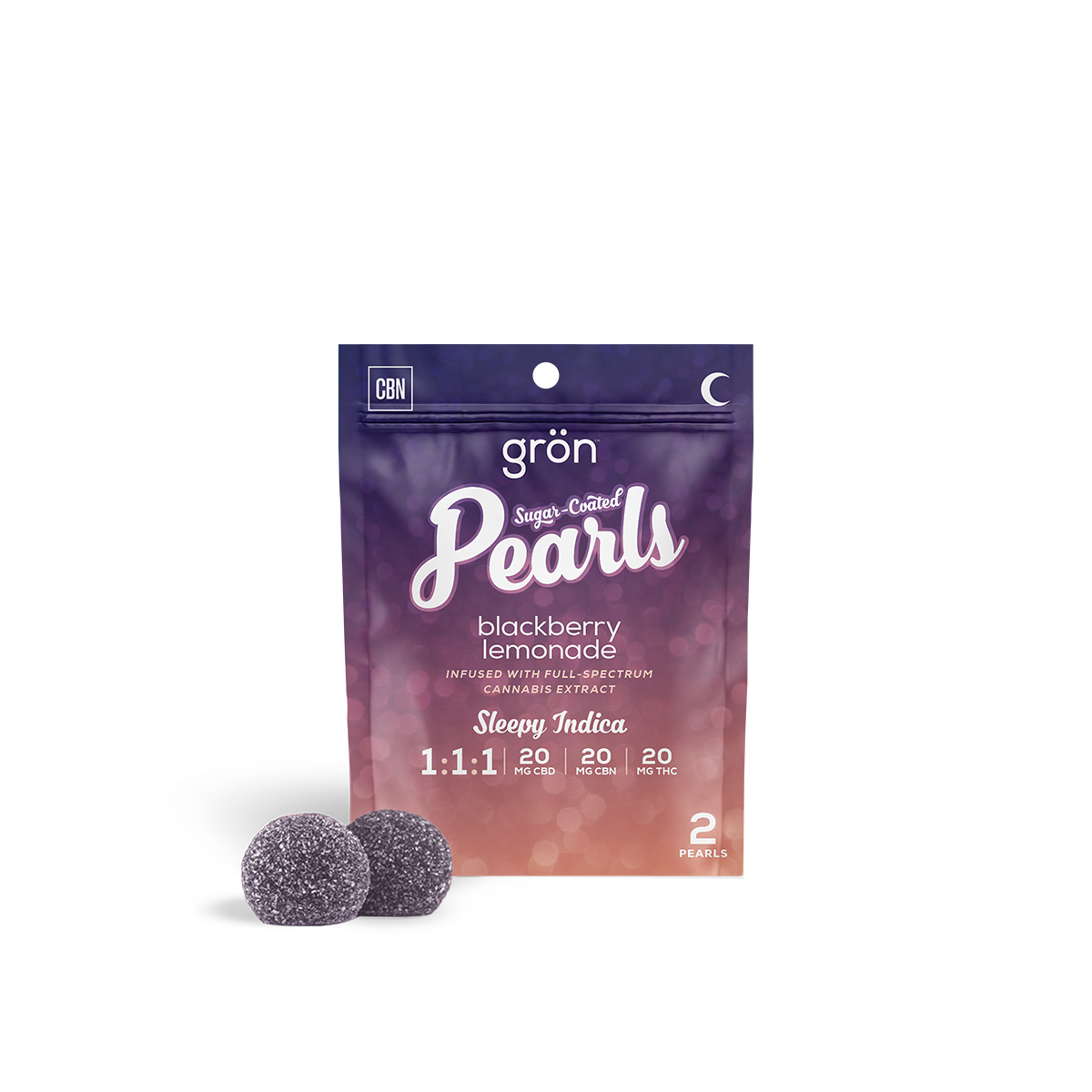Photograph of product: Gummies | Pearls | Blackberry Lemonade (1:1:1 CBD:TH-oui:CBN) | 2 pk