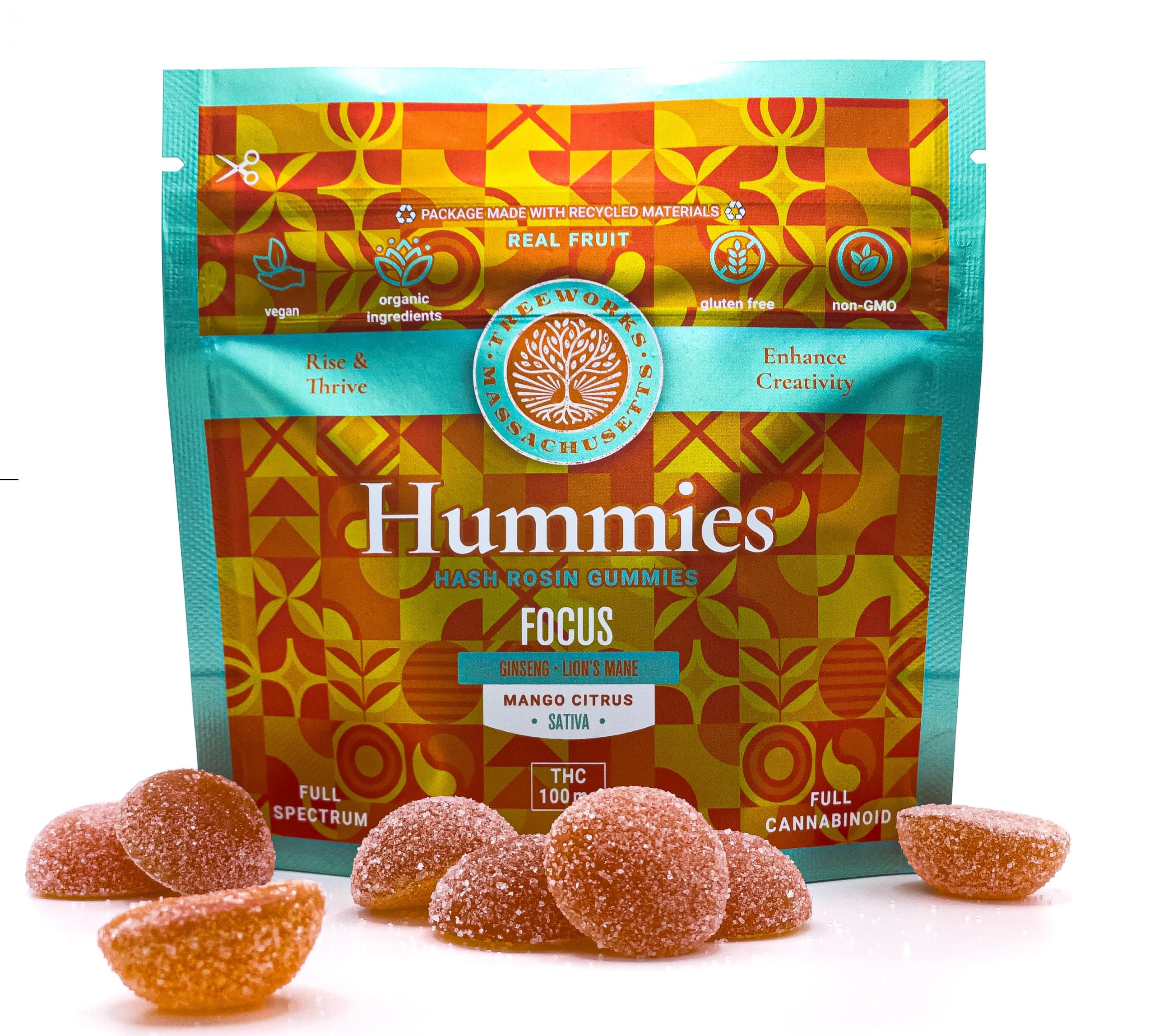 Photograph of product: Focus Hummies - Oui'd (100mg) Flavor: Mango Citrus