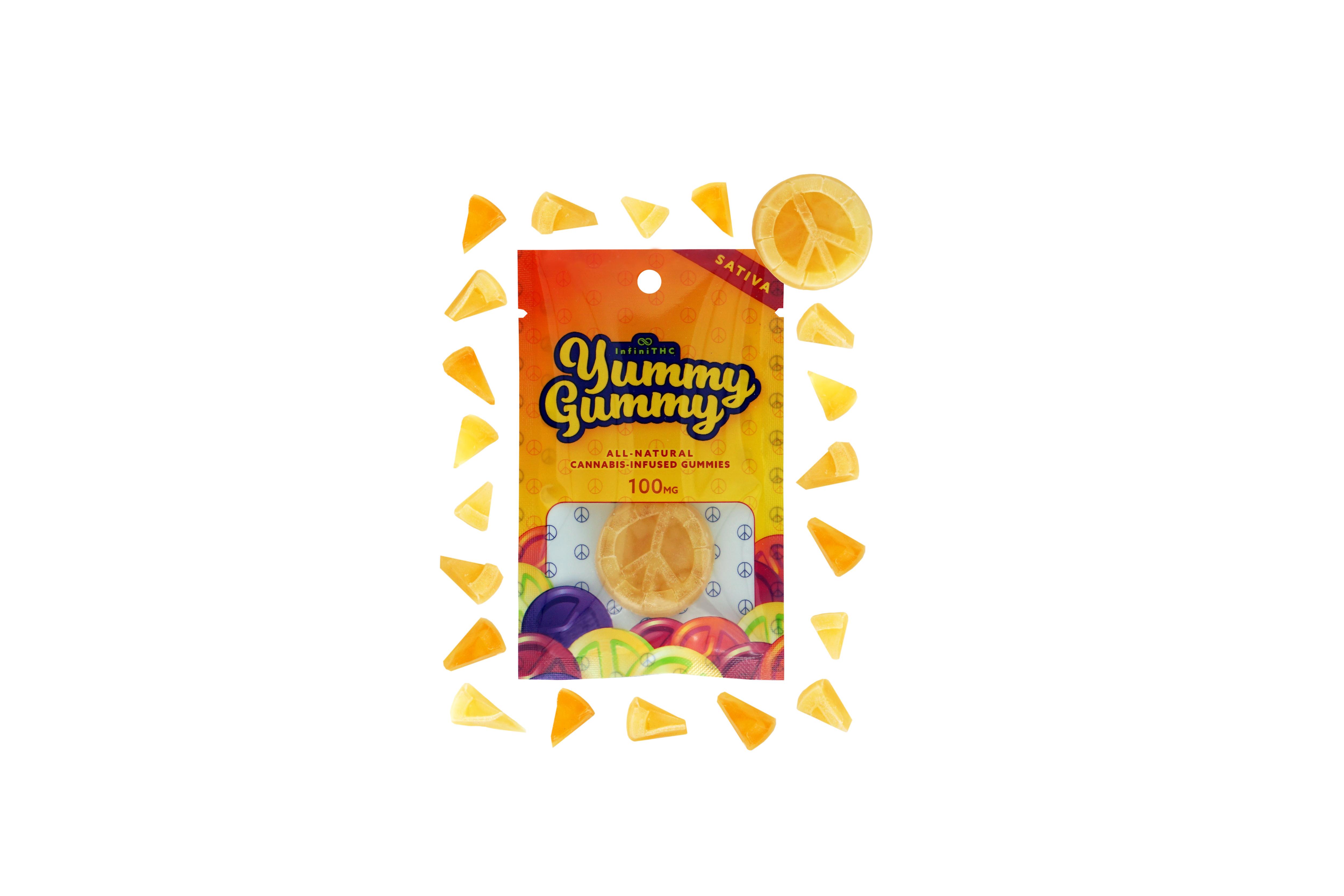 Photograph of product: YUMMY GUMMY - GUMMIES - 100MG - 1PK - PUNCH BERRY -  Oui'd