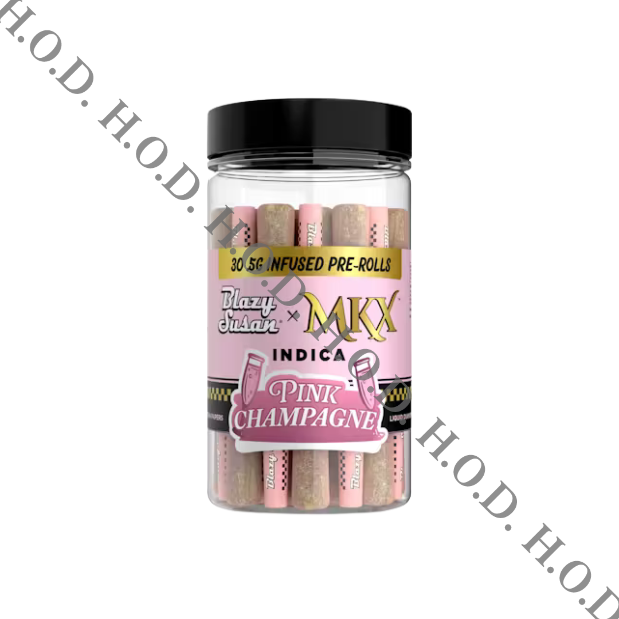 Photograph of product: Blazy Susan x MKX Pink Champagne Liquid Diamond Infused Pre-Roll .5g 30 Pack