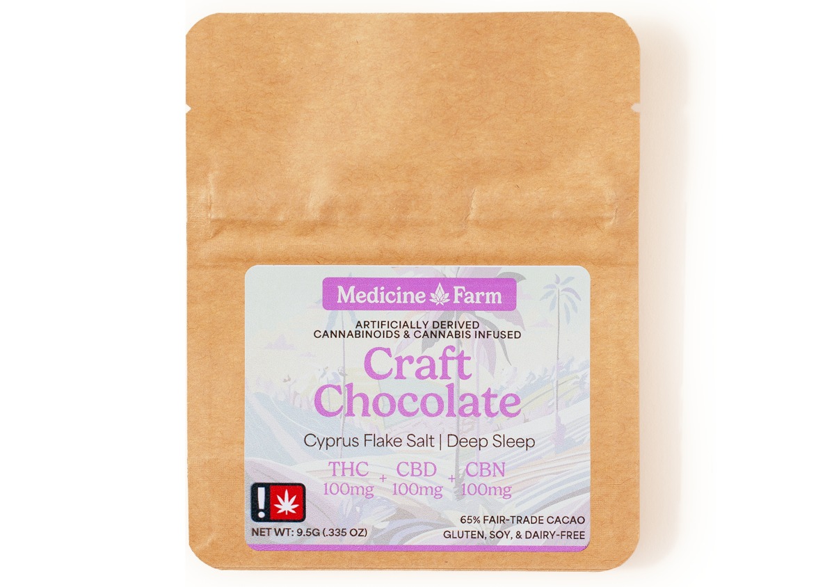 Photograph of product: 1:1:1 Craft Chocolate w/ CBN | Dusted with Cyprus Flake Salt