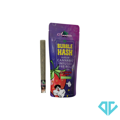 Photograph of product: Amnesia Strawberry Cough Glass Tip Bubble au chocolat Infused Pre-Roll 1.3g