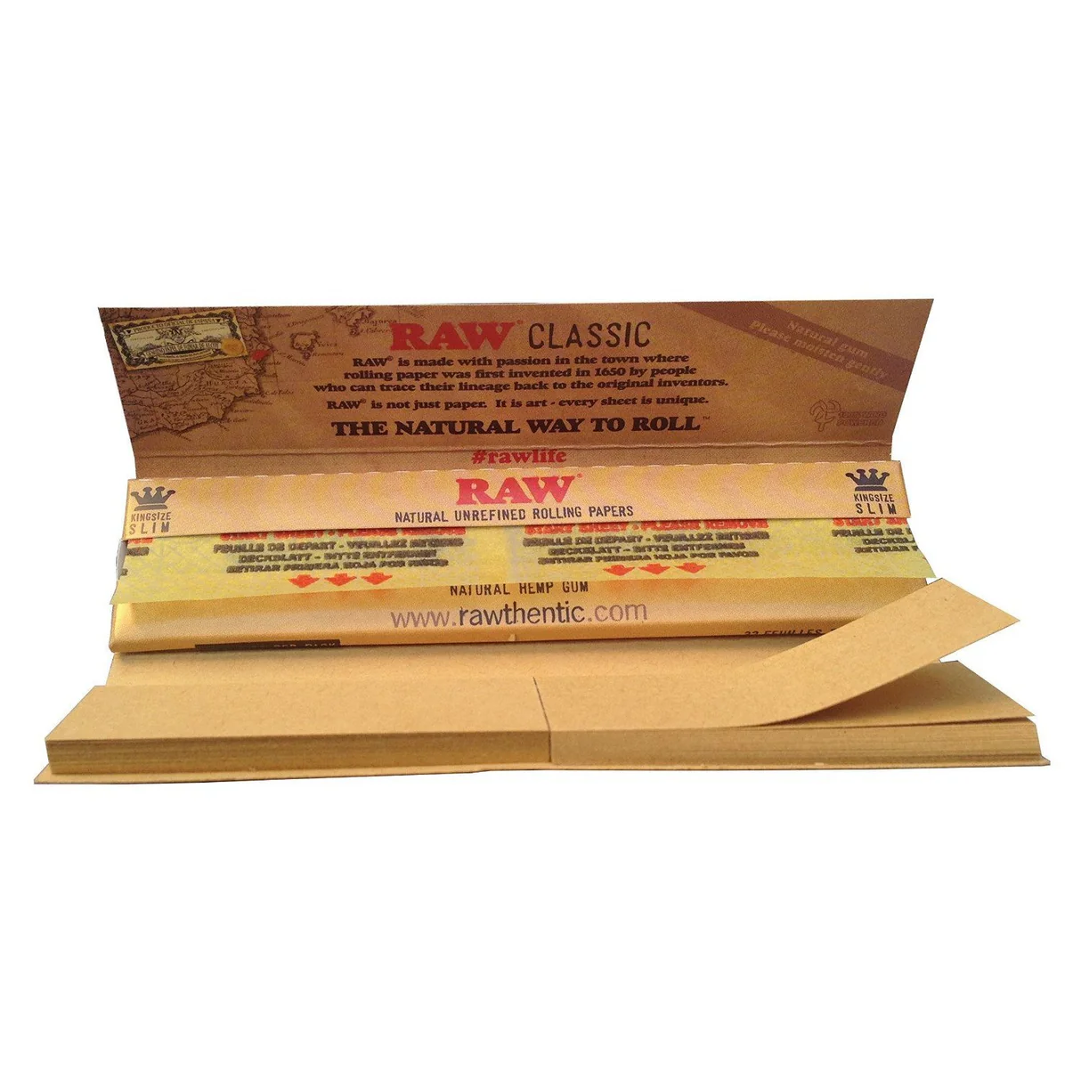 Photograph of product: Raw Classic Connoisseur King Size Slim + Tips