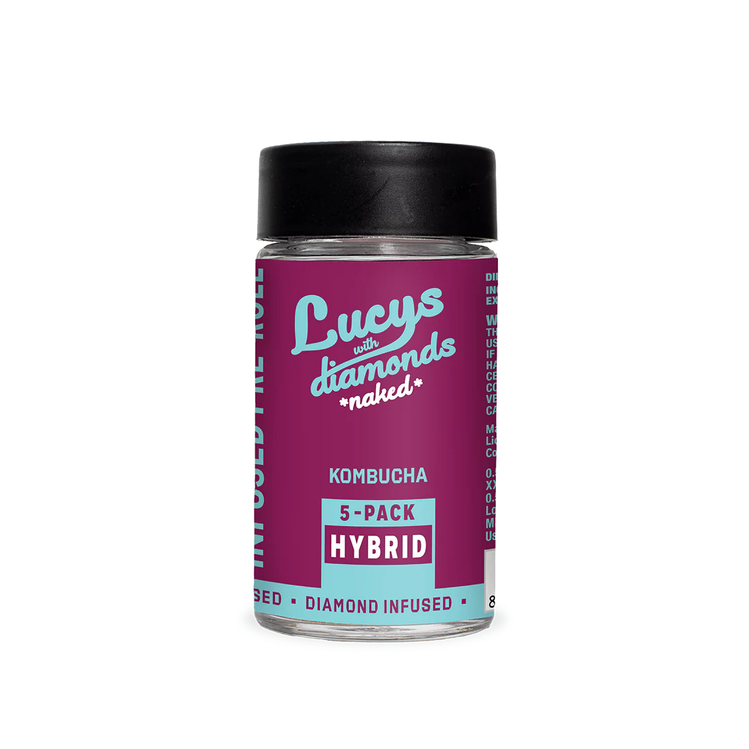 Photograph of product: Blotter | Lucy's Naked | Kombucha | Diamond Infused | Hybrid | 5 Pack