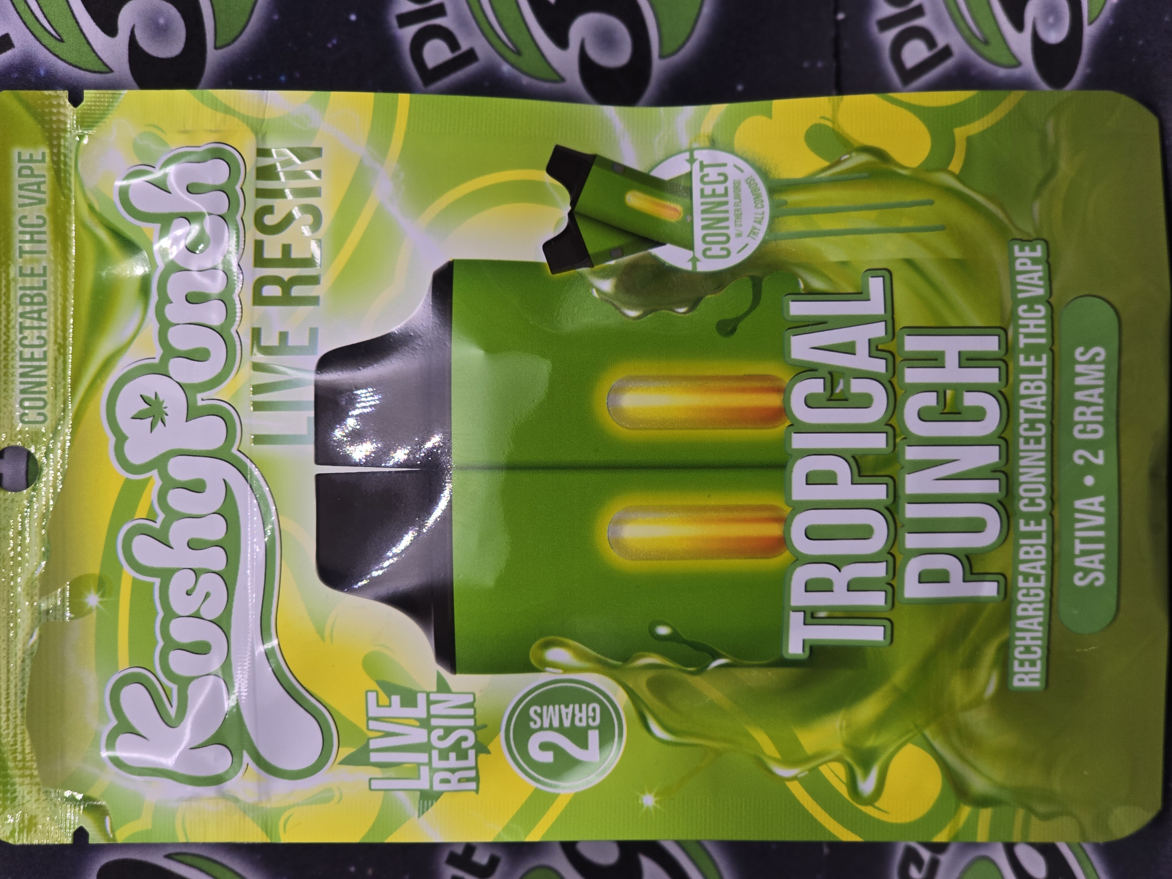 Photograph of product: Kushy Punch | Tropical Punch | Live Resin Disposable