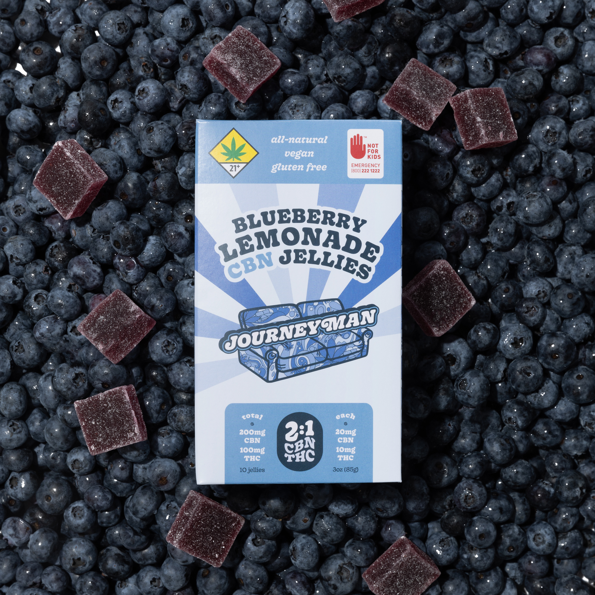 Photograph of product: Journeyman | CBN Blueberry Lemonade Jellies | DOH | 10pk | 200mg CBN : 100mg TH-oui