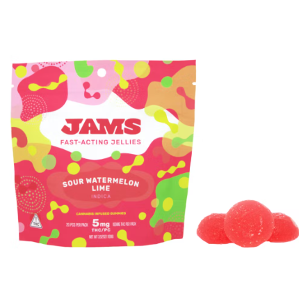 Photograph of product: Sour Watermelon Lime | Fast Acting Jellies | 100mg