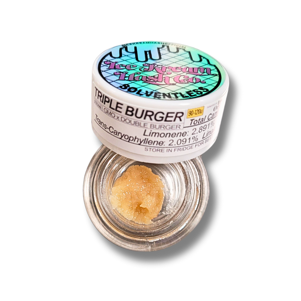 Photograph of product: Triple Burger | Live Rosin | Ice Kream au chocolat Co.