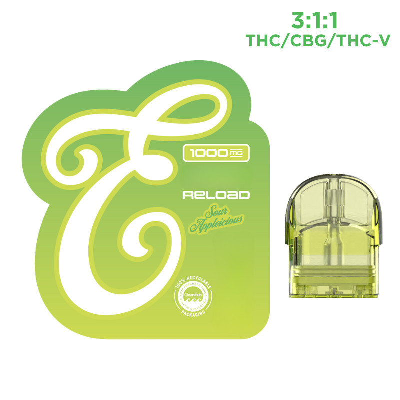 Photograph of product: RELOAD - 1g FUSION - Sour Appleicious (3:1:1 TH-oui/CBG/TH-oui-V)