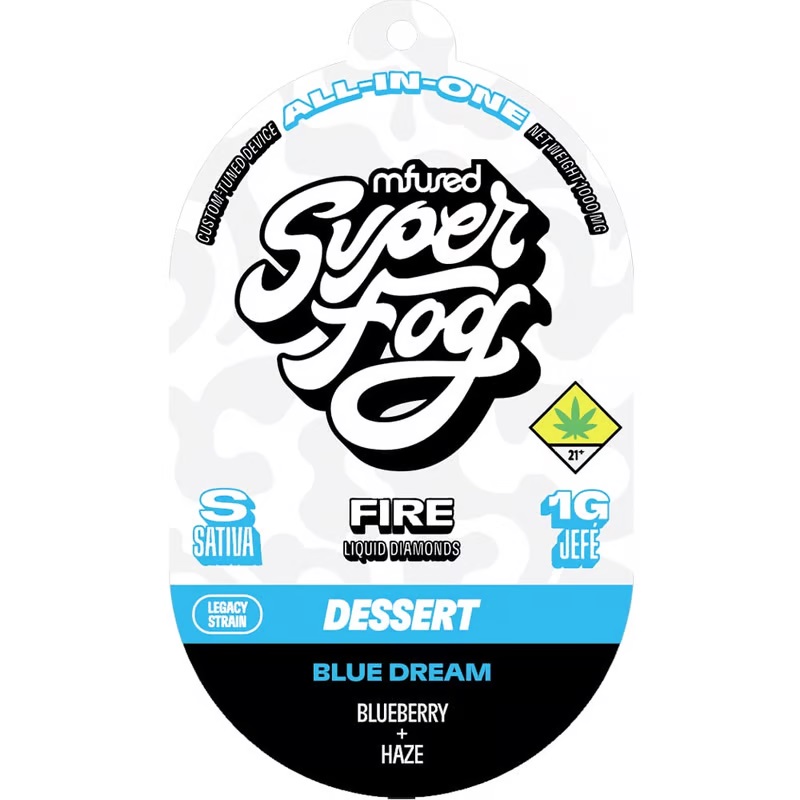 Photograph of product: Blue Dream Fire Melted Diamonds Disposable Vape | 1g