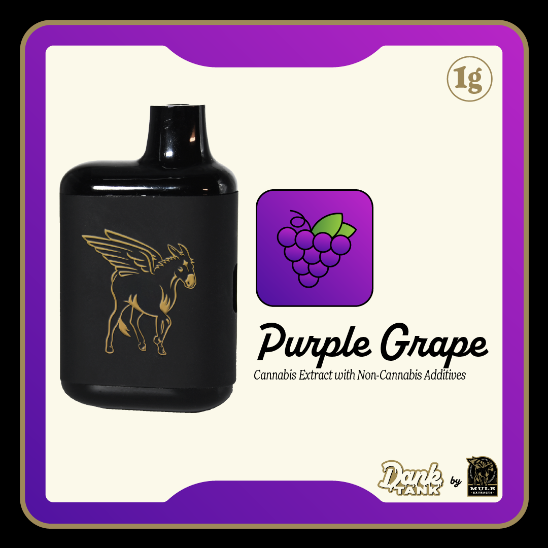 Photograph of product: Dank Tank | Purple Grape (I-H) Disposable Distillate Cart | 1g