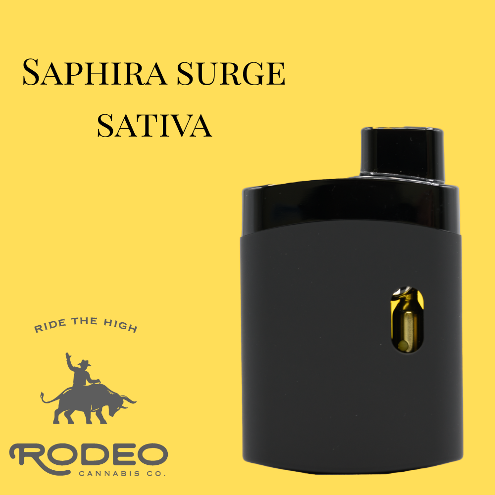 Photograph of product: Rodeo Saphira Surge Live Resin 80.47% (S) 1g Disposable - 00143