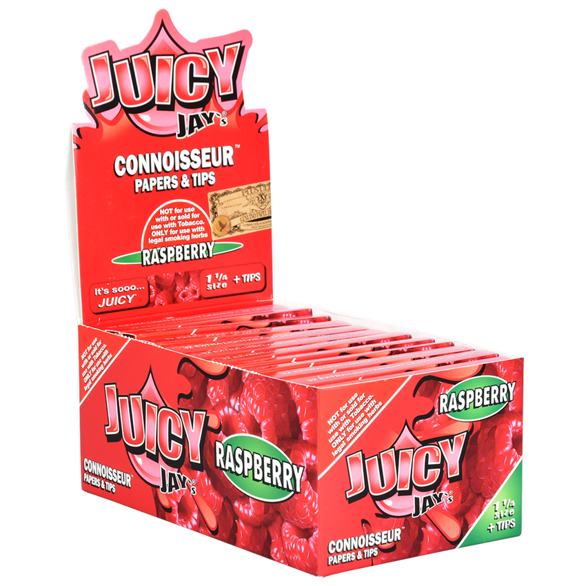 Photograph of product: Juicy Jay's Connoisseur Papers + Tips | Raspberry 1 1/