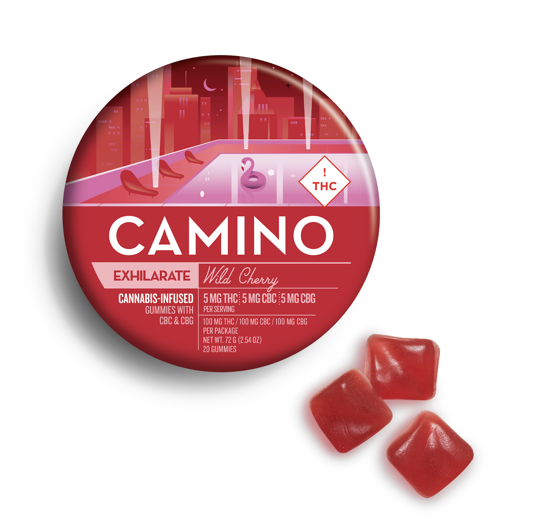 Photograph of product: Camino: Wild Cherry "Exhilarate" Gummies
