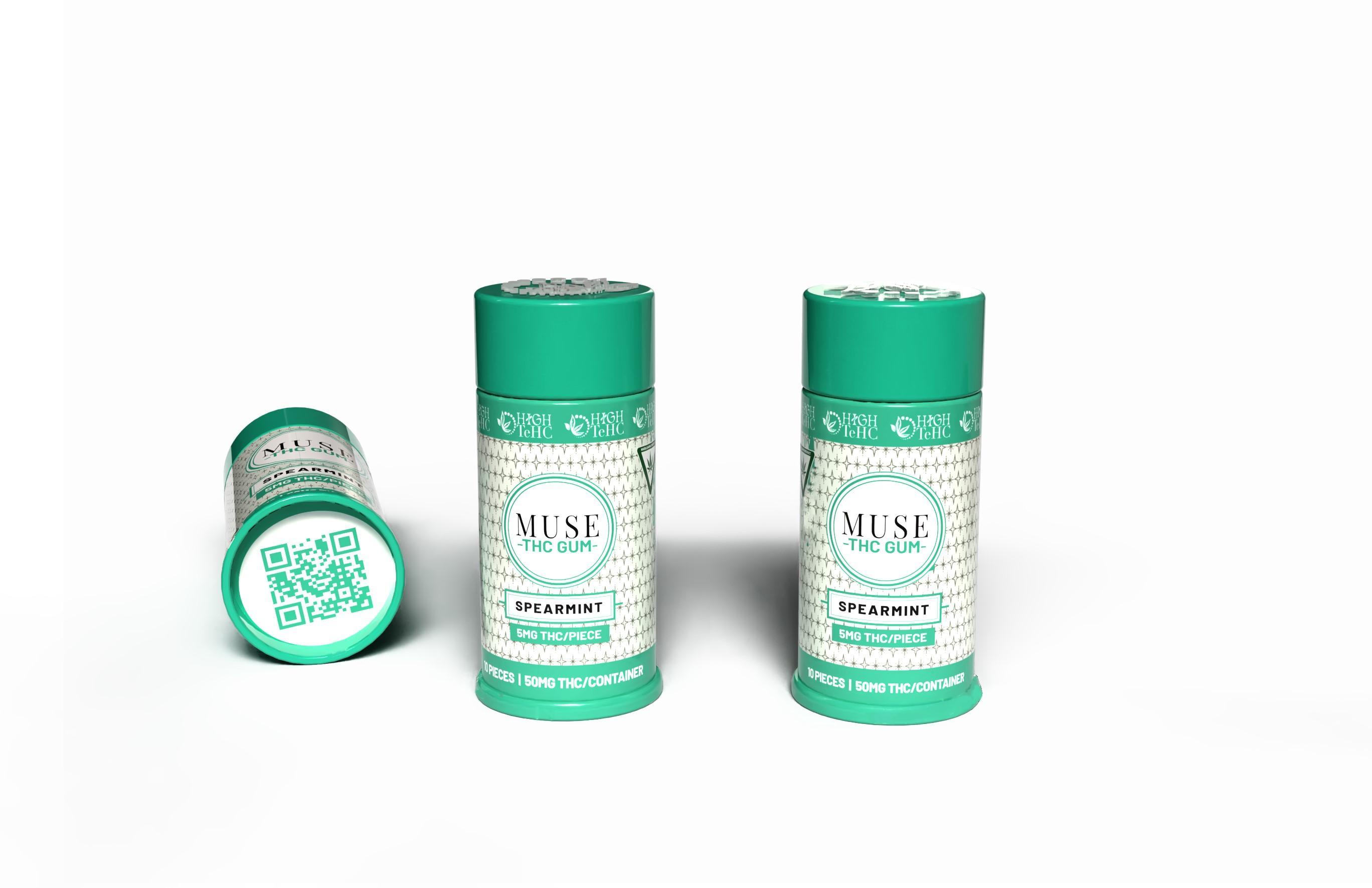 Photograph of product: Muse   Spearmint Thc Gum (5mg Thc/Piece) Adult Use