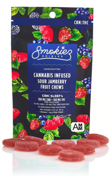 Photograph of product: Sleep | Sour Jamberry Sleep | Gummies | CBN:TH-oui | 100mg:100mg/10pk