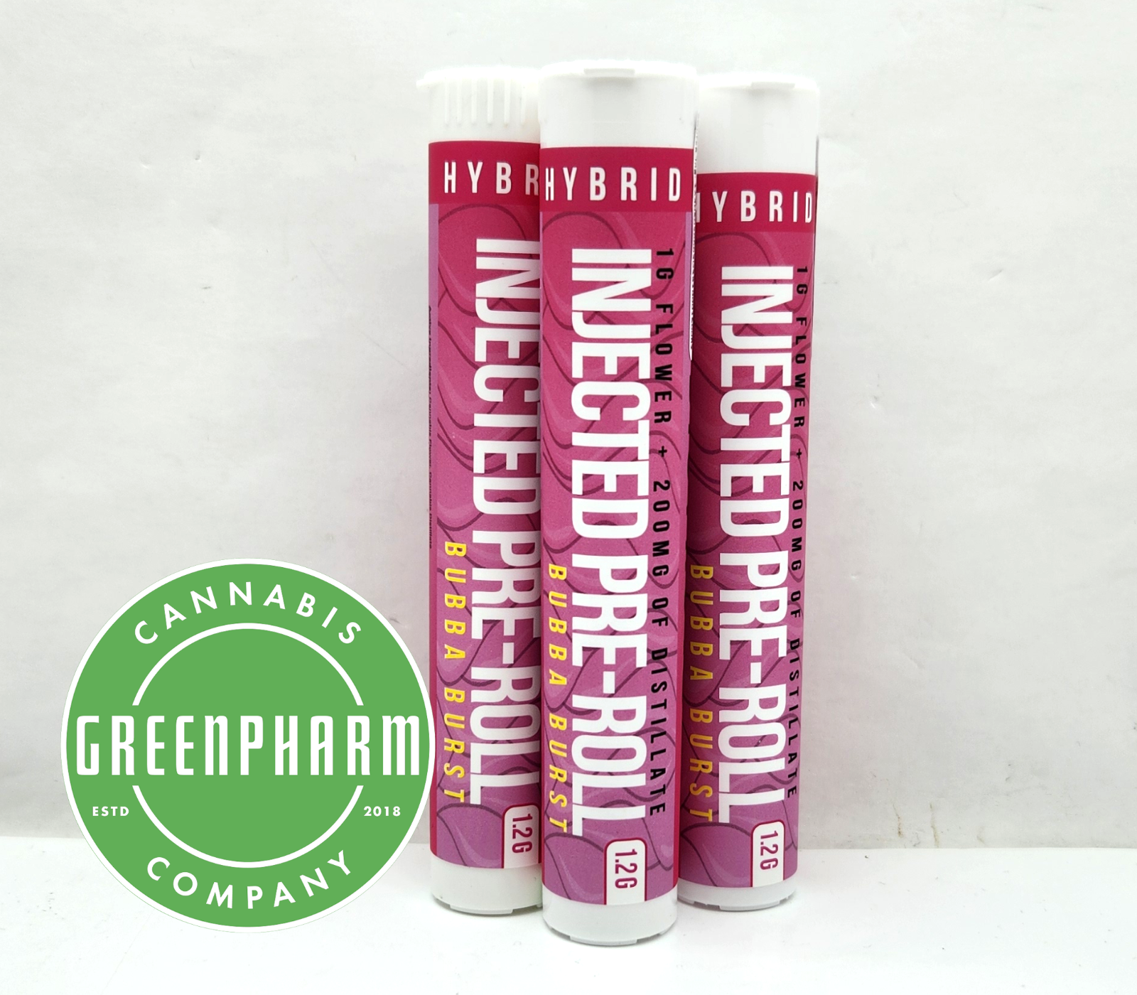 Photograph of product: Infused Pre-Roll | Distro10 | Bubba Burst Injected Preroll