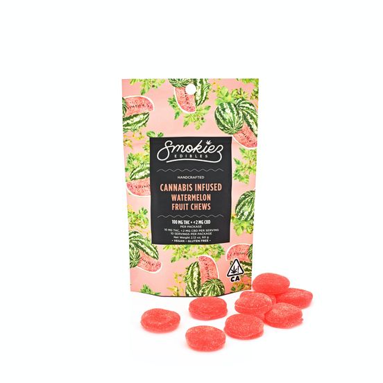 Photograph of product: [Smokiez] Fruit Chews - 100mg - Watermelon (H) - 