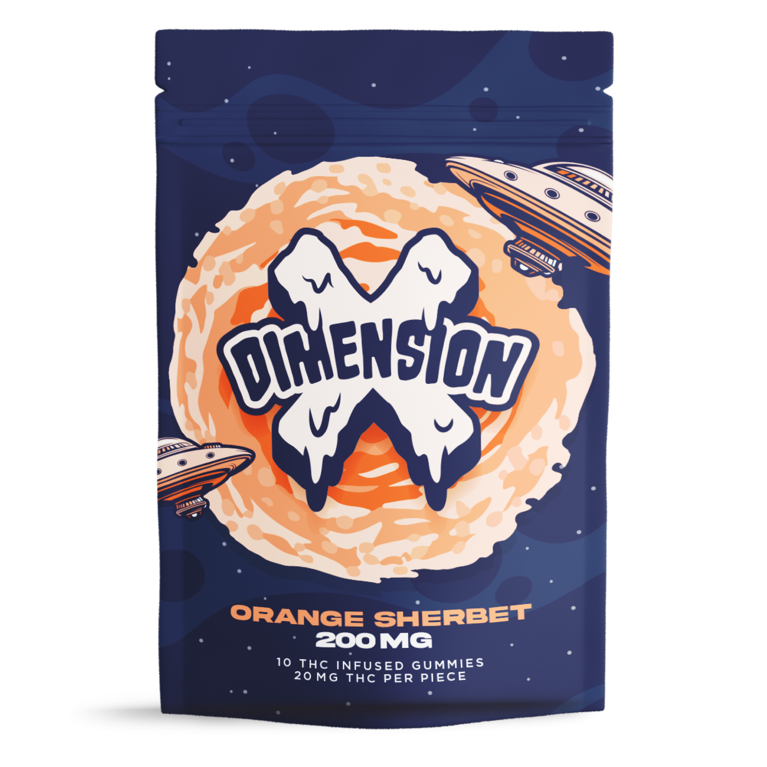 Photograph of Product: Dimension X Orange Sherbet Gummies | 200mg