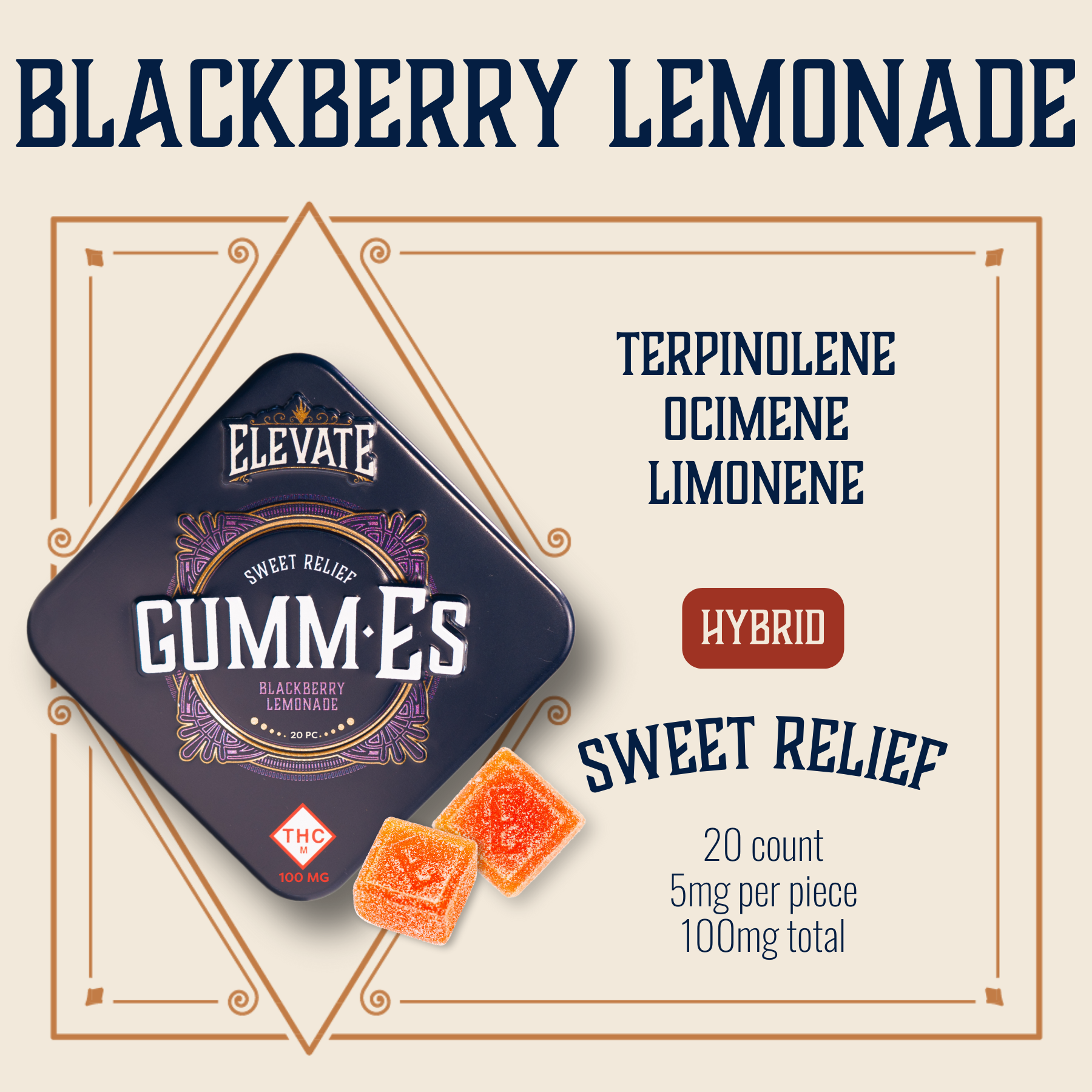 Photograph of product: Blackberry Lemonade - Gumm-Es - 20pk - 100mg