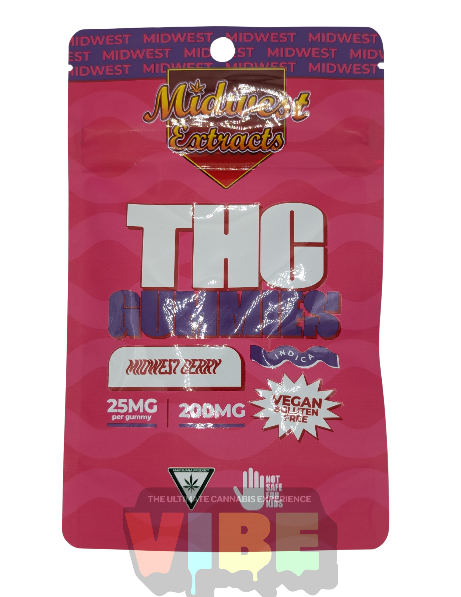 Photograph of Product: Midwest Extracts | Midwest Berry | 200mg Gummies | REC