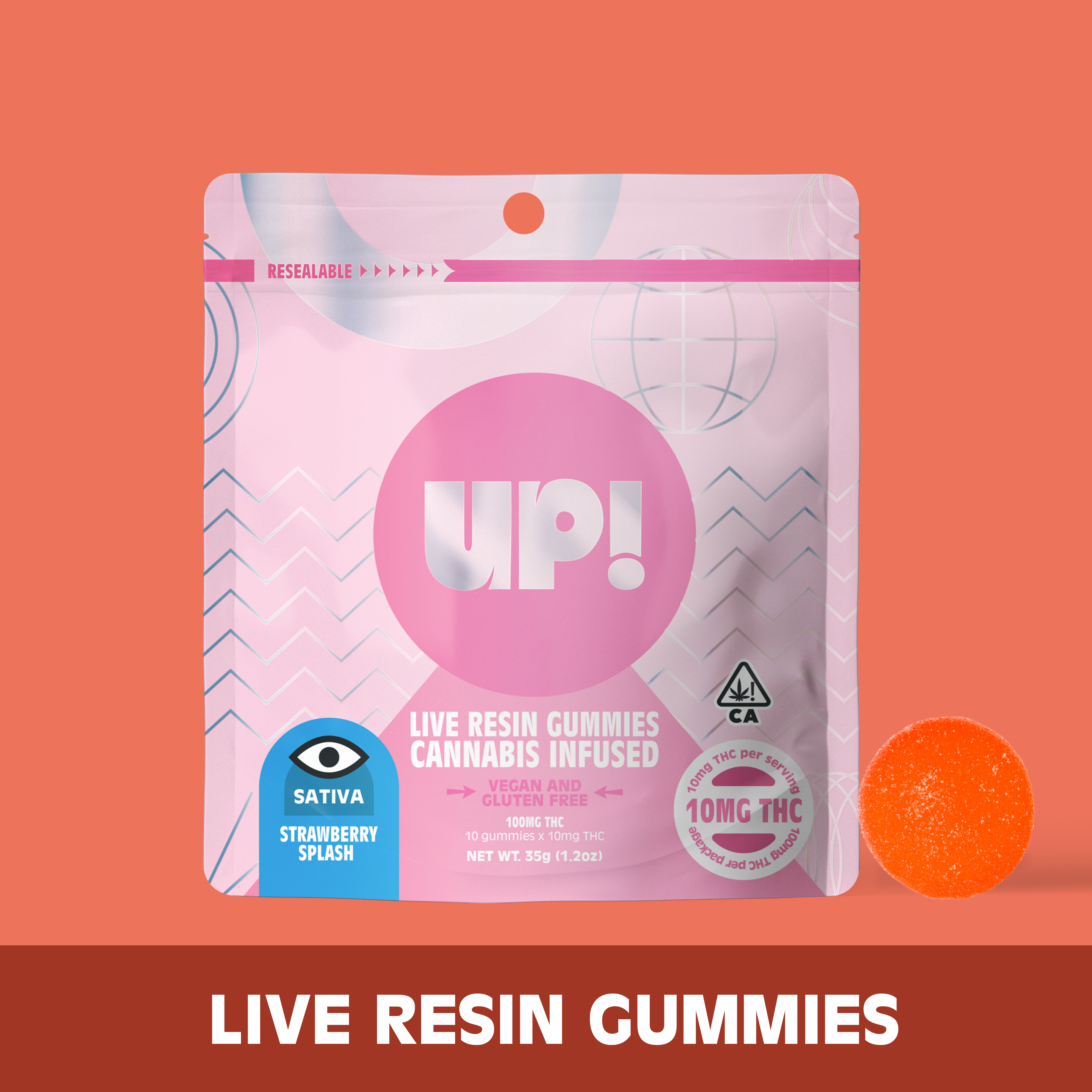 Photograph of product: UP! - Strawberry Splash (Oui'd) Live Resin Edible 100mg