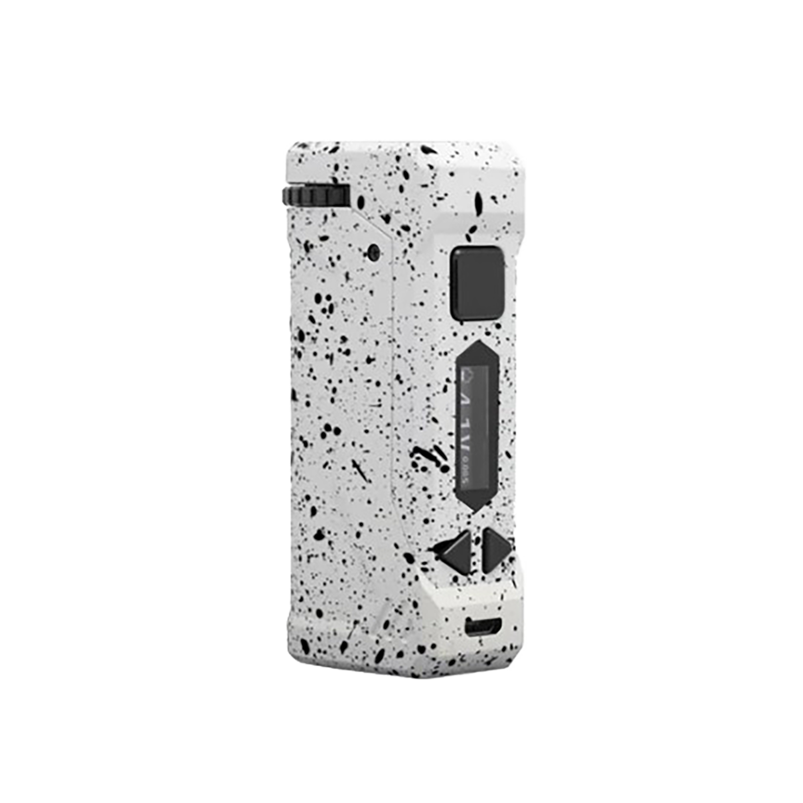 Photograph of product: Vape Battery - Uni Pro, White with Black Splatter
