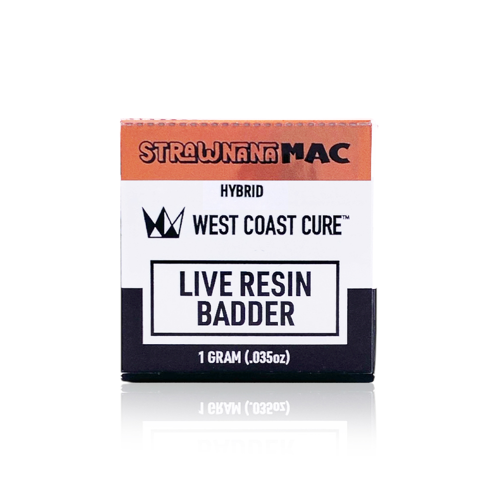 Photograph of product: WEST COAST CURE - Concentrate - Strawnana Mac - Live Resin Badder - 1G