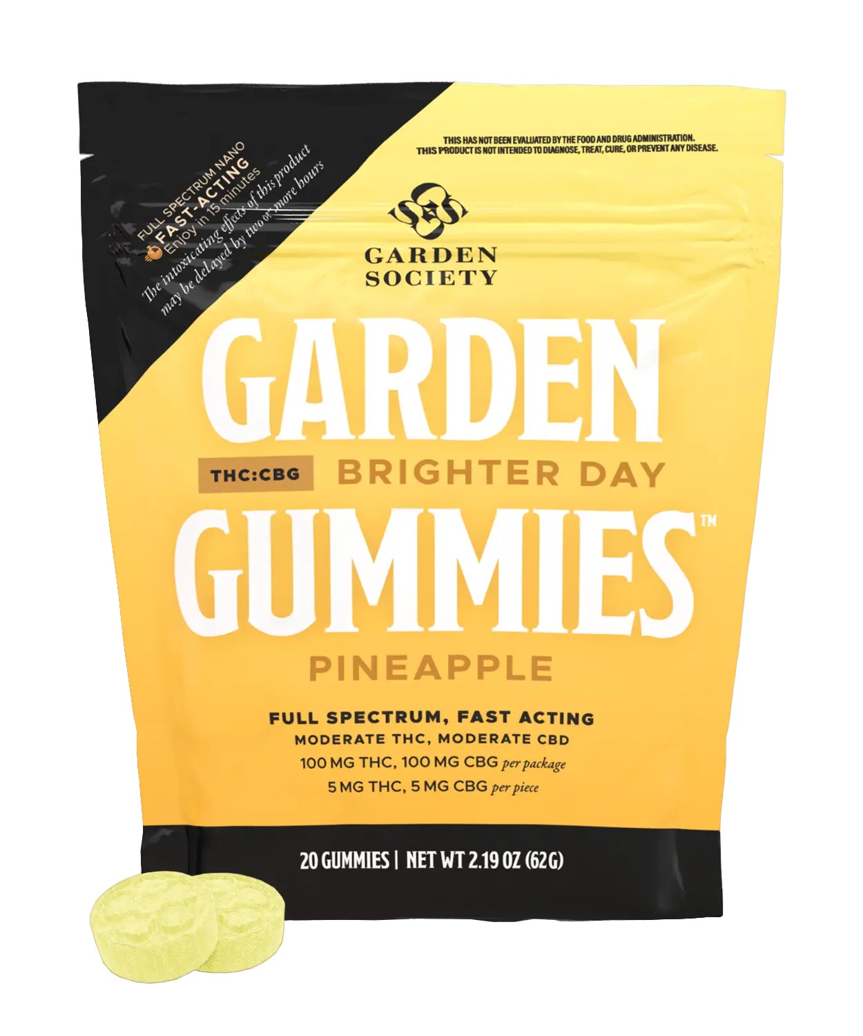 Photograph of product: Pineapple Gummies 5mg x 20-Pack