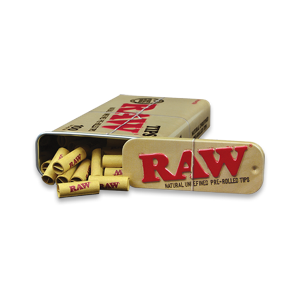 Photograph of product: RAW | Pre-Rolled Filter Tips | 100 Pack Tin