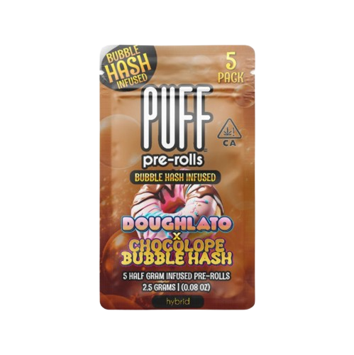 Photograph of product: PUFF | Doughlato x Chocolope Bubble au chocolat Infused Pre-Rolls (5 Pack) | 2.5g