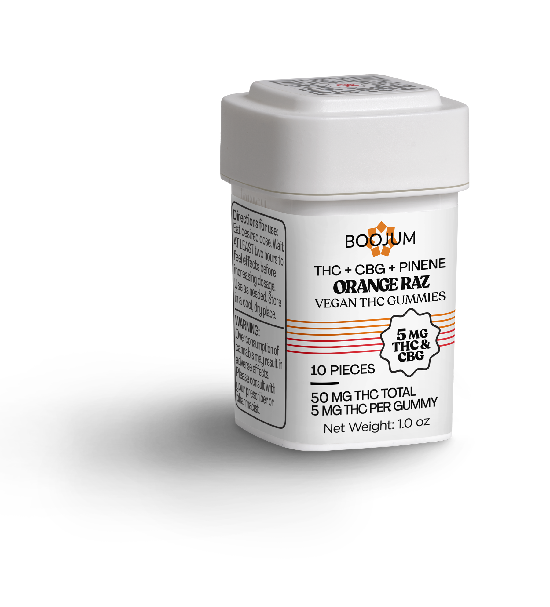 Photograph of Product: Orange Raz | Gel Cube | 1:1 THC:CBG | 5mg | 10pk