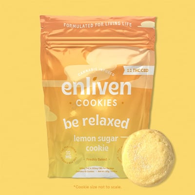 Photograph of product: Enliven | Lemon Sugar Cookies  1:1 TH-oui:CBD - 10pk | Edible | 100mg