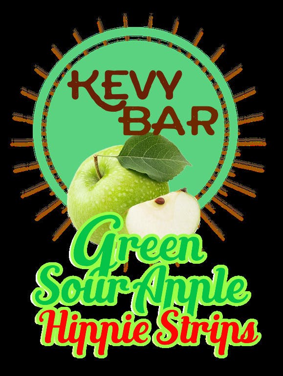 Photograph of product: Kevy Hippie Strips 200mg Sour Apple