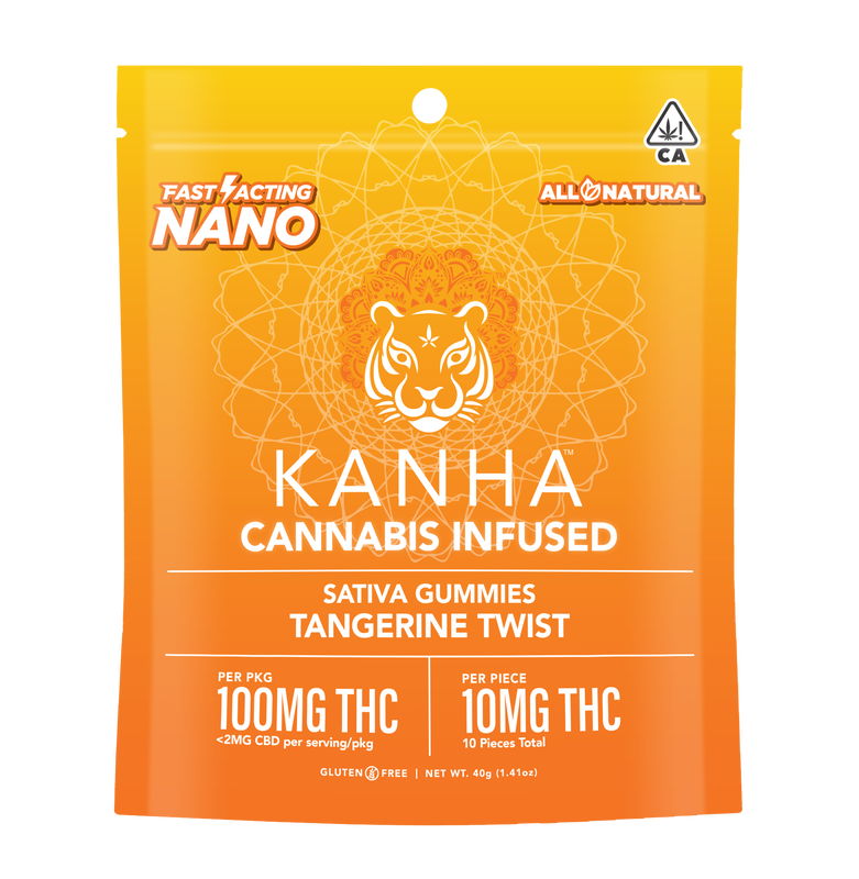Photograph of product: Kanha Nano Tangerine Twist Sativa Gummies