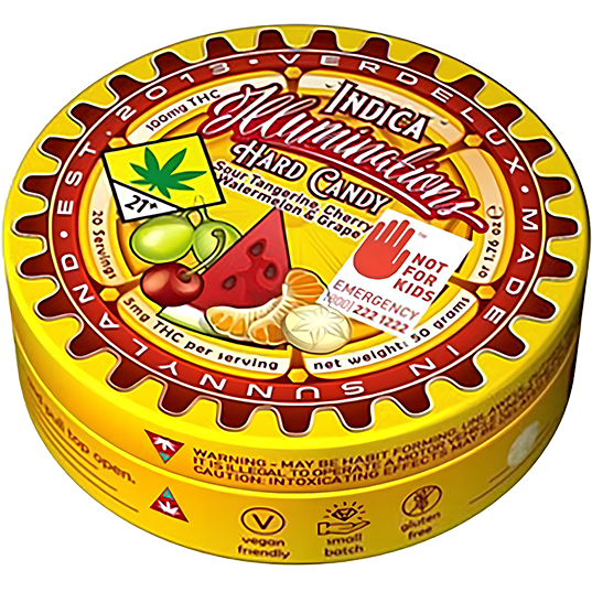 Photograph of product: Illuminations Mixed Fruit Hard Candy 20-Pack Oui'd Edibles Verdelux | 100mg