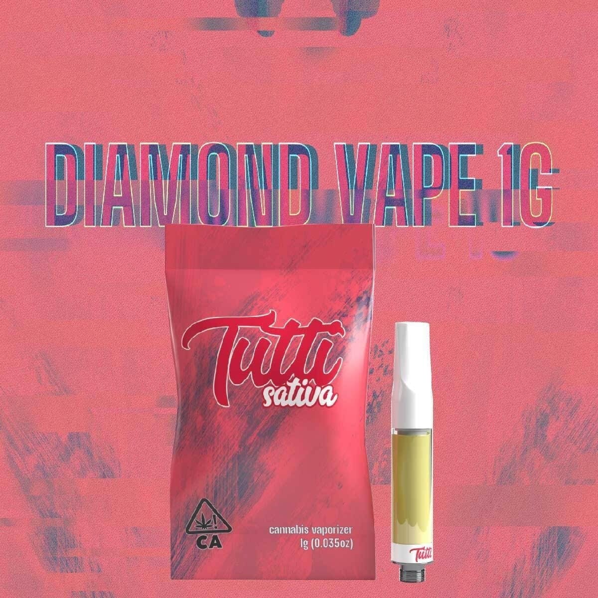 Photograph of product: Tutti Green Goddess Oui'd Diamonds Cartridge 1g
