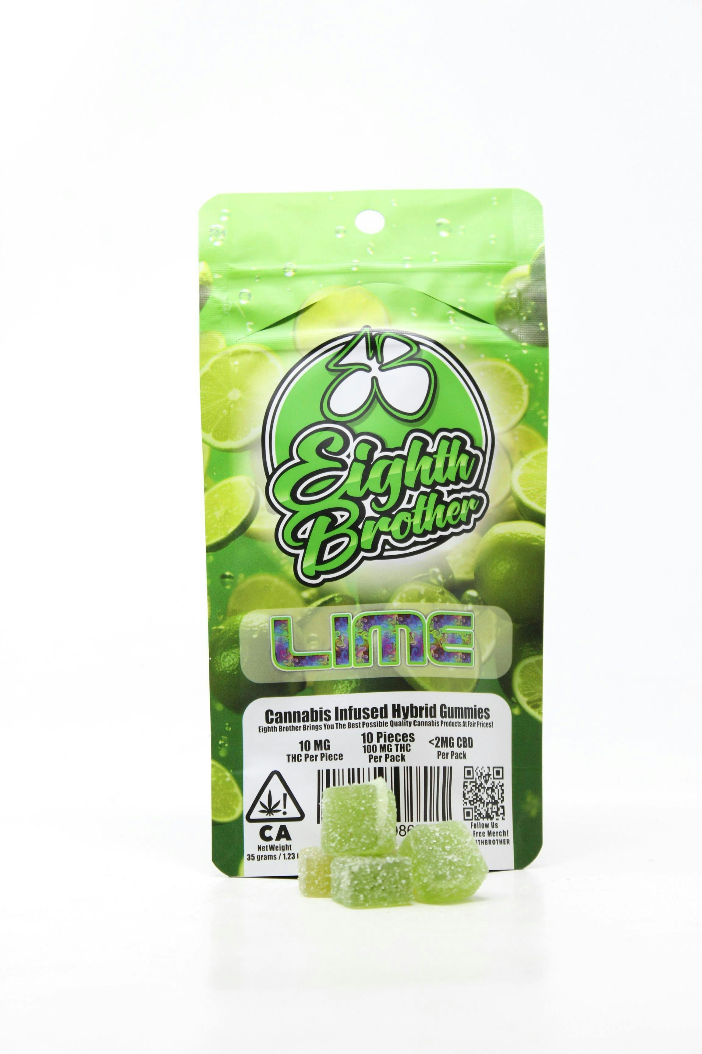 Photograph of product: EIGHTH BROTHER | LIME | 10MG GUMMIES | 10PK