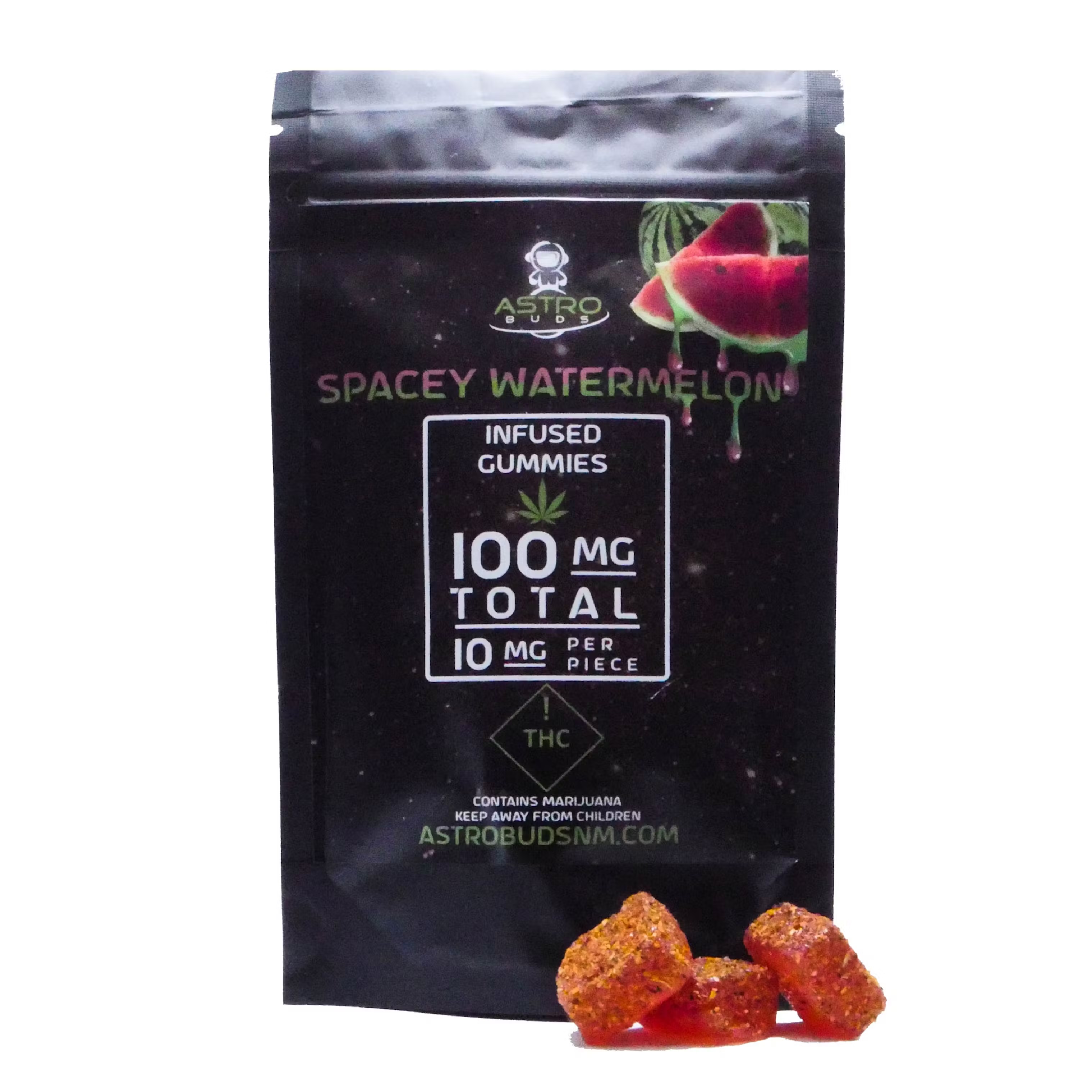 Photograph of product: Astro Buds | 100mg Gummy Pack | Spacey Watermelon