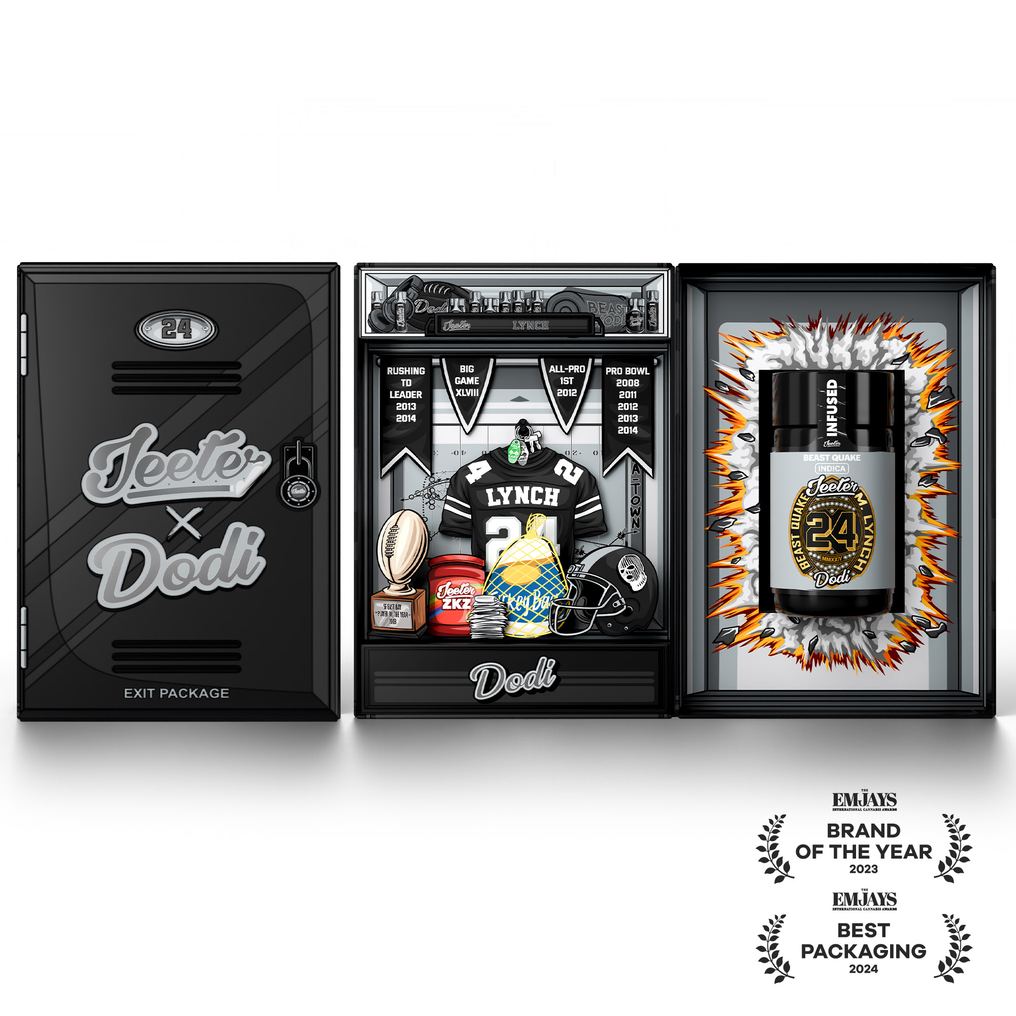 Photograph of product: Jeeter Baby Quad-Infused Prerolls 2.5g Beast Quake