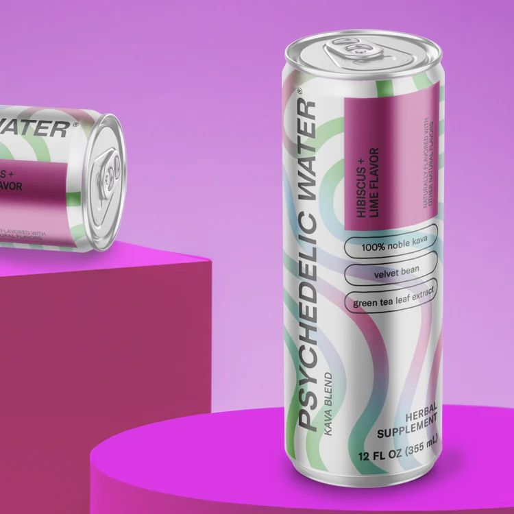Photograph of product: Hibiscus & Lime I Sparkling Kava Water