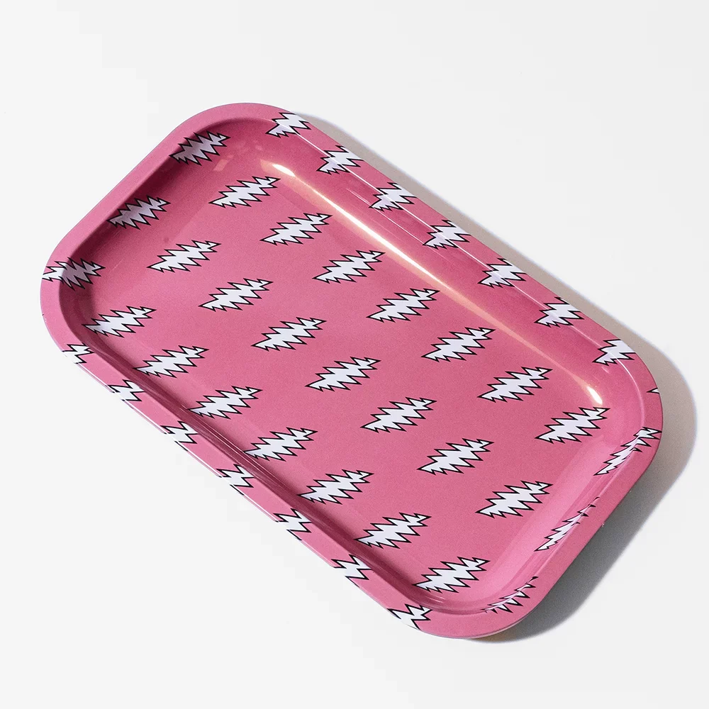 Photograph of product: Blazy Susan x Grateful Dead - Medium Rolling Tray-Pink Belts