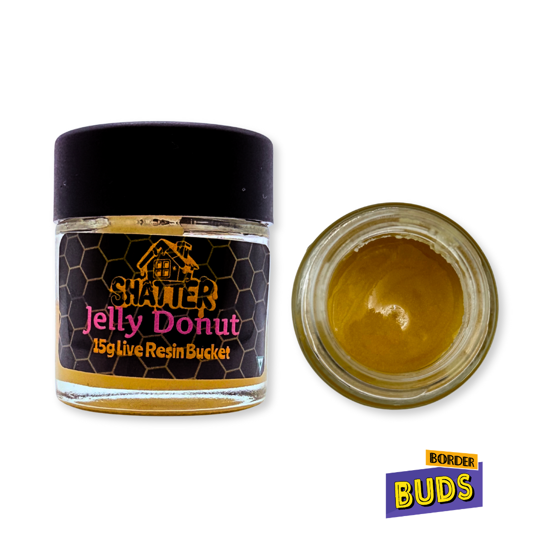 Photograph of product: Jelly Donut | Shatter House | 15g | Live Resin Baller Bucket