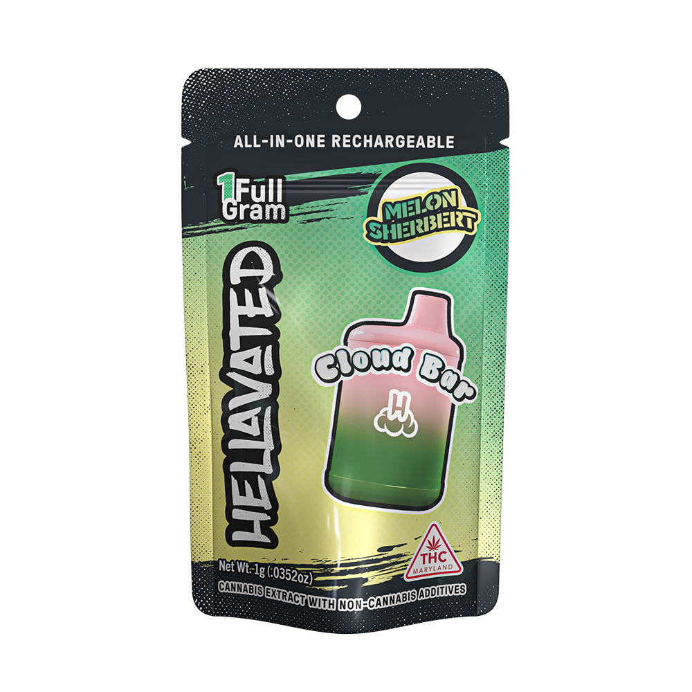Photograph of product: Melon Sherbert Disposable Cloud Bar Vape Pen 1g
