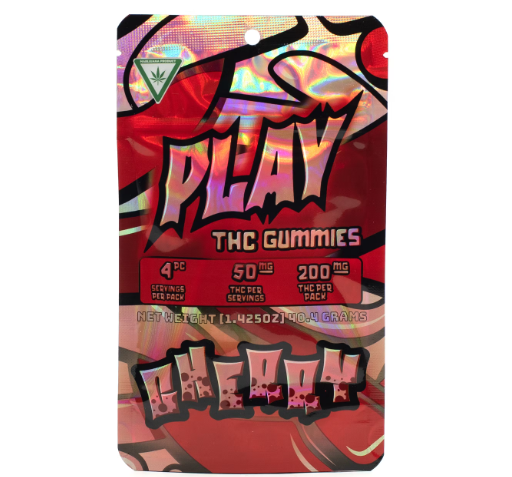 Photograph of product: Cherry | PLAY | Gummies | 4 x 50mg (200mg)