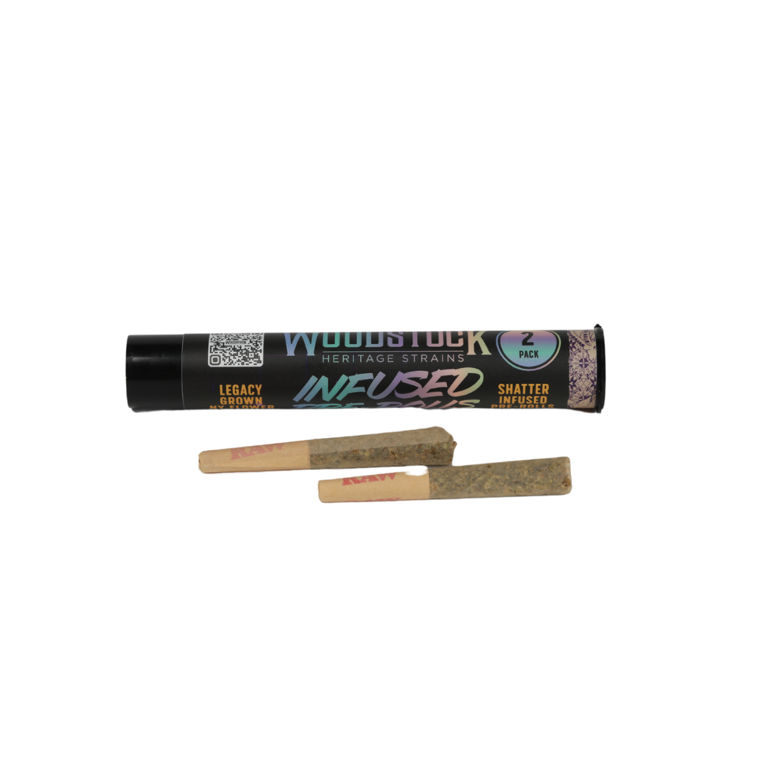 Photograph of product: Woodstock - Shatter Infused Pre-Roll Gary Payton x Motorbreath -  2pk 1g