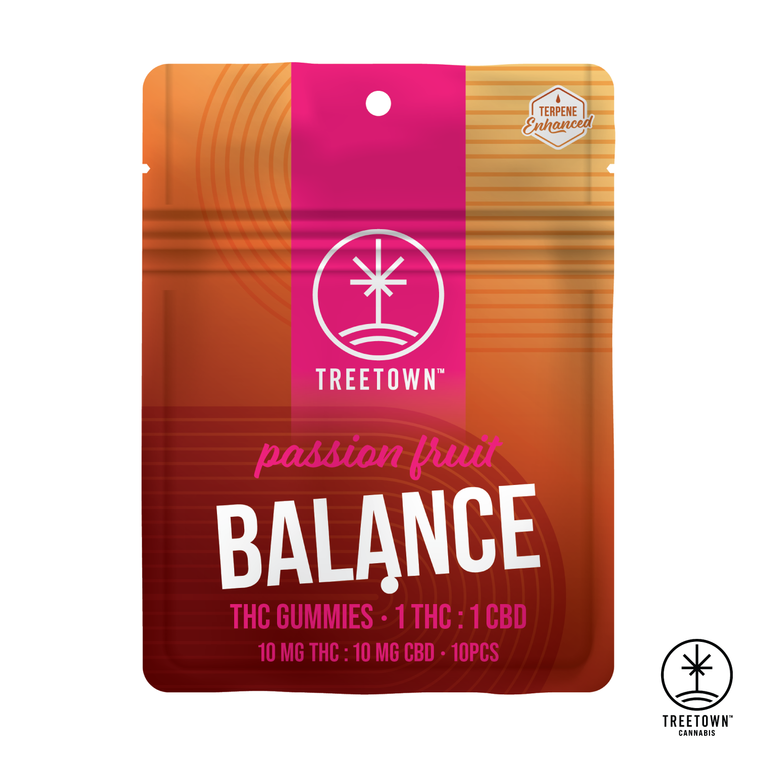 Photograph of product: 1:1 Passion Fruit Balance  Gummies | 10mgTH-oui : 10mgCBD