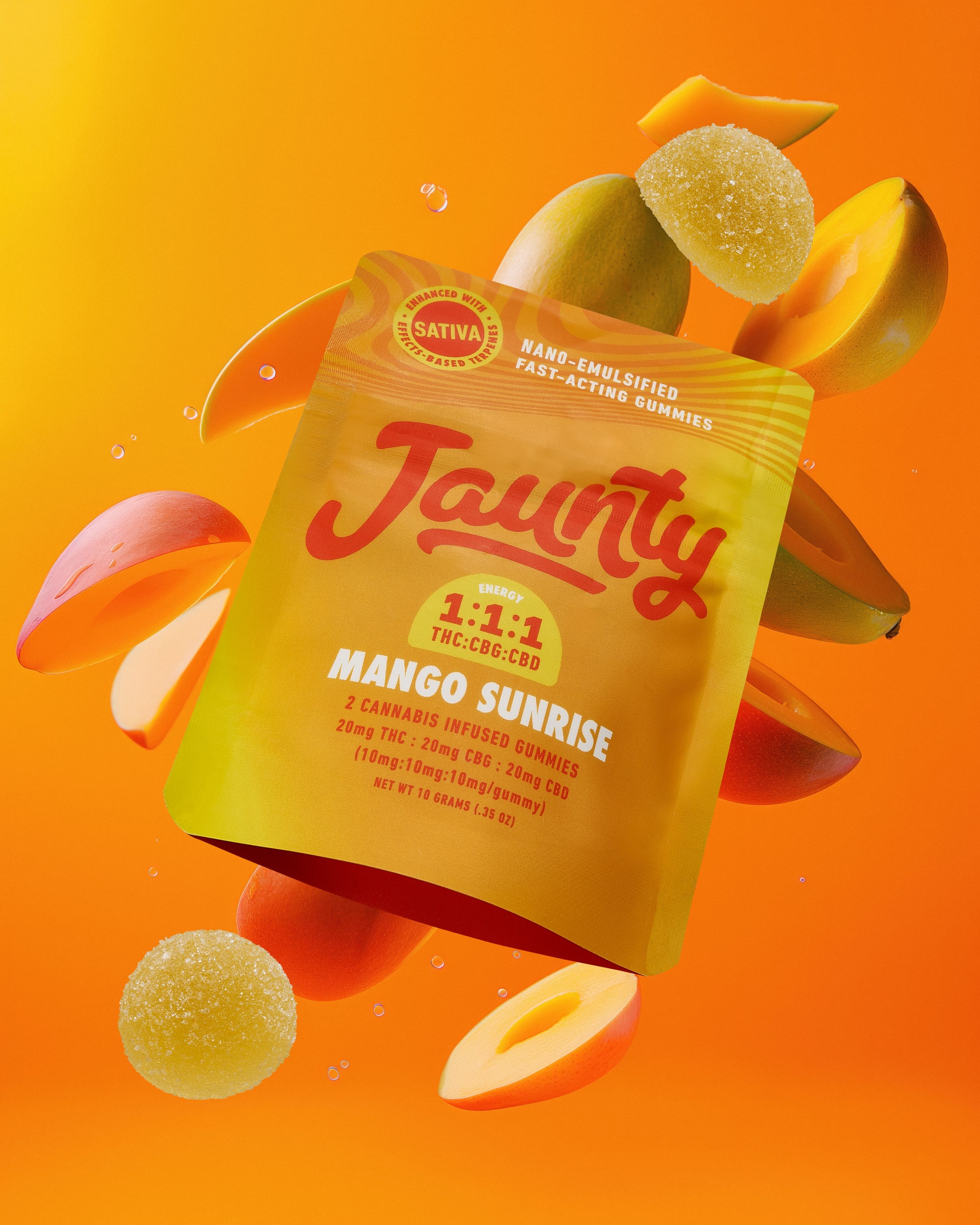 Photograph of product: Mango Sunrise | 1:1:1 | TH-oui:CBG:CBD | 2pk | 10MG