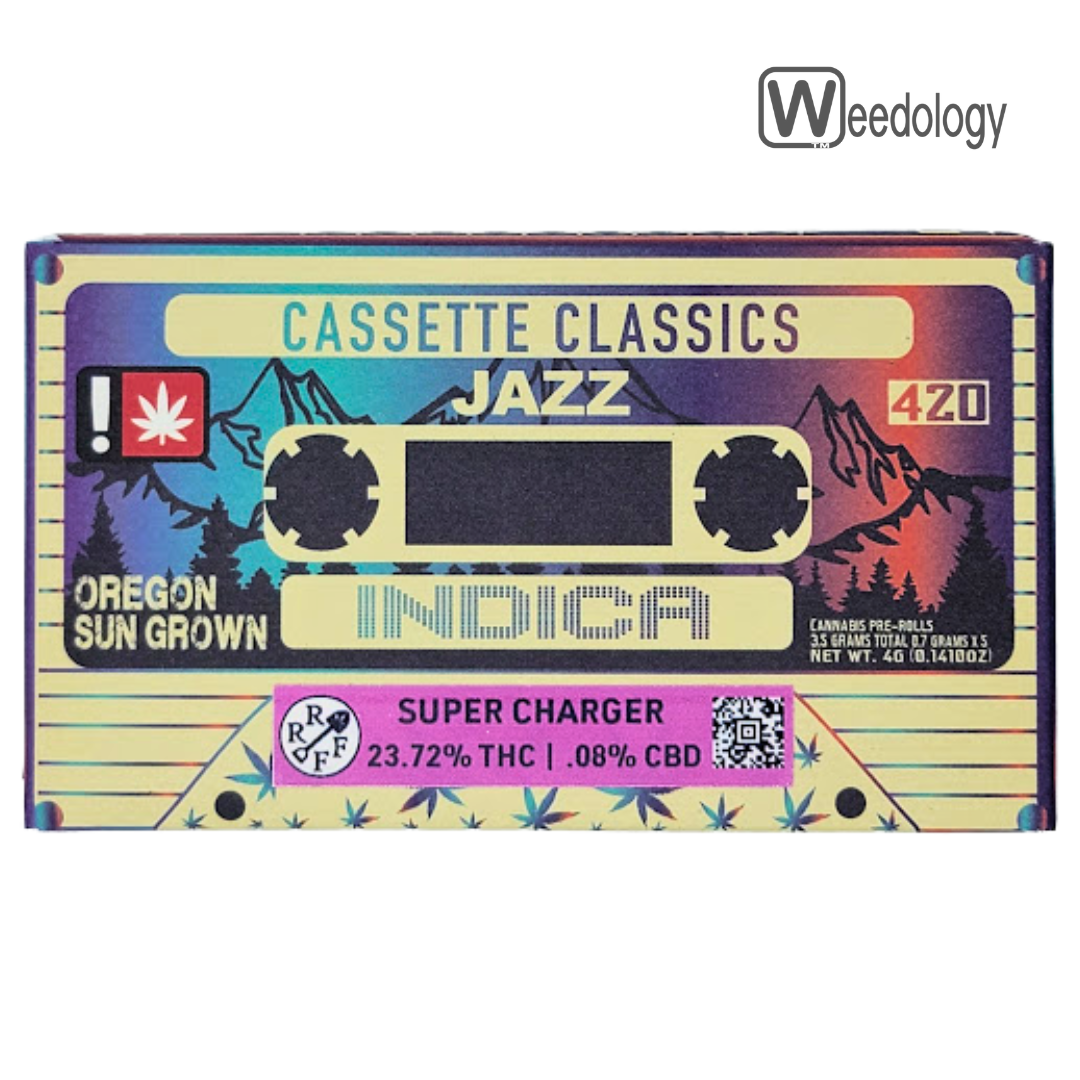 Photograph of product: Cassette Classics 5pk SUPER CHARGER 0.7g Pre-Rolls